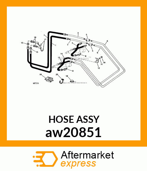 HOSE, HYDRAULIC (9.52 X 460 MM) aw20851