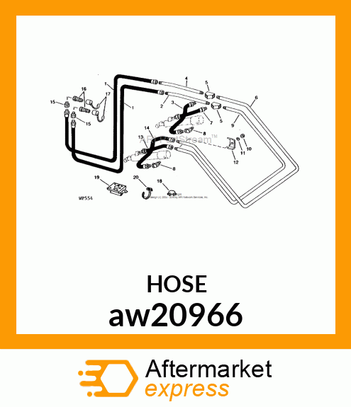 HOSE, HYDRAULIC (9.52 X 460 MM) aw20966