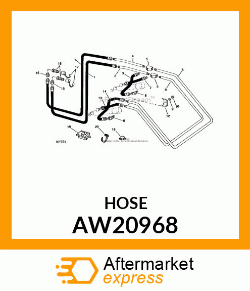 HOSE, HYDRAULIC (9.52 X 510 MM) AW20968