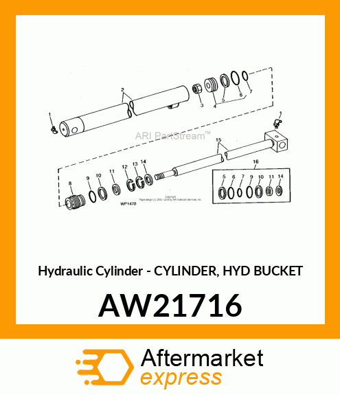 Hydraulic Cylinder - CYLINDER, HYD BUCKET AW21716