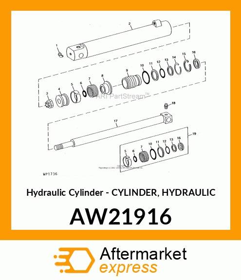 Hydraulic Cylinder - CYLINDER, HYDRAULIC AW21916