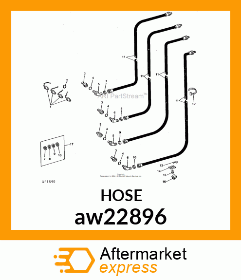 HOSE, HYDRAULIC (9.52 X 1100 MM) aw22896