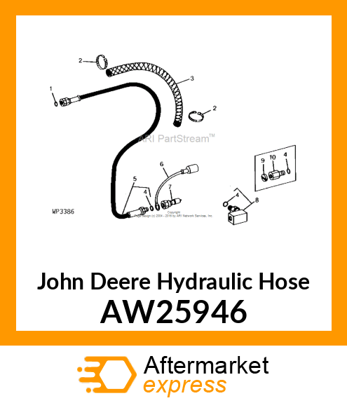 HOSE, HYDRAULIC (9.52 X 1450 MM) AW25946