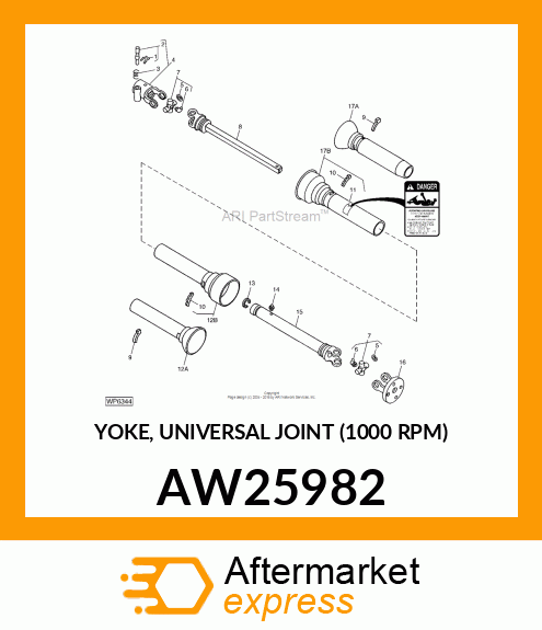 YOKE, UNIVERSAL JOINT (1000 RPM) AW25982