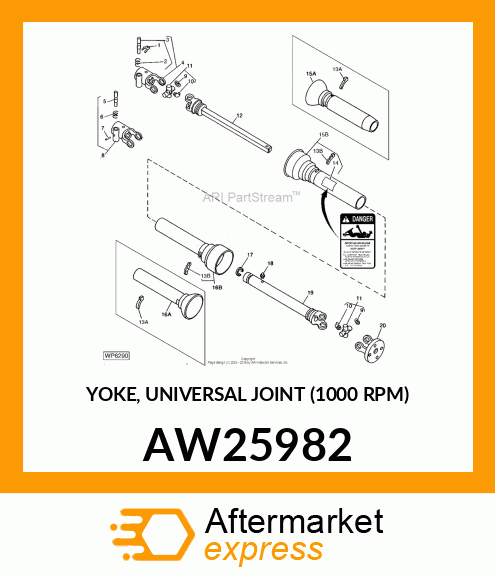 YOKE, UNIVERSAL JOINT (1000 RPM) AW25982