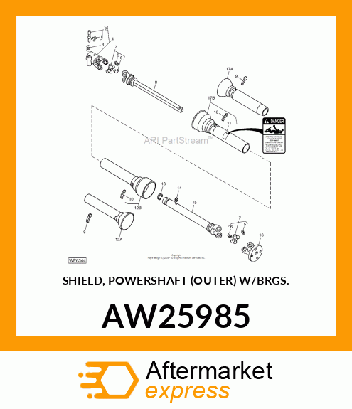 SHIELD, POWERSHAFT (OUTER) W/BRGS. AW25985