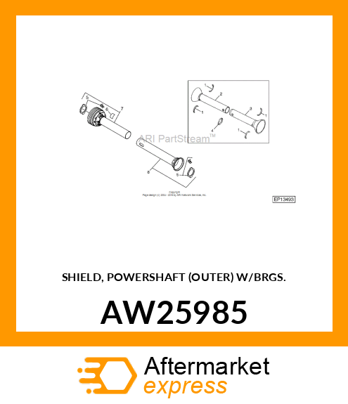 SHIELD, POWERSHAFT (OUTER) W/BRGS. AW25985