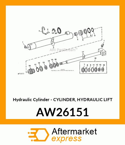 Hydraulic Cylinder - CYLINDER, HYDRAULIC LIFT AW26151