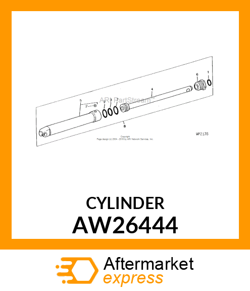 Hydraulic Cylinder - CYLINDER, HYDRAULIC (Part is Obsolete) AW26444