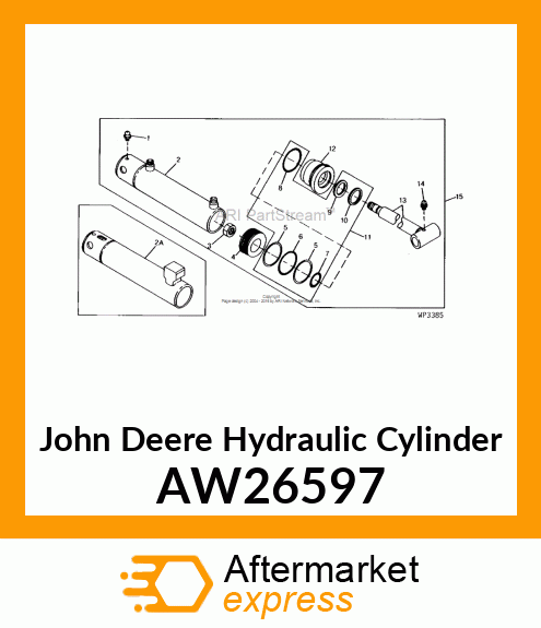 CYLINDER, HYD. BUCKET (50.8 BORE) AW26597