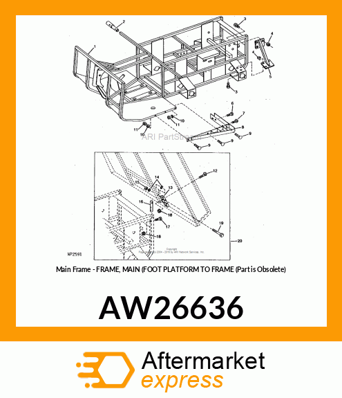 Main Frame - FRAME, MAIN (FOOT PLATFORM TO FRAME (Part is Obsolete) AW26636