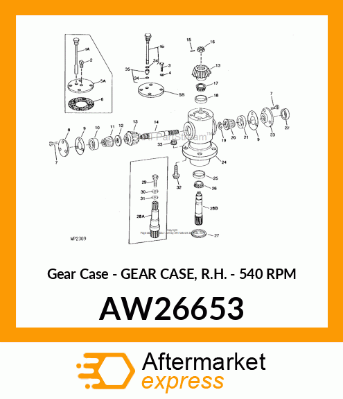 Gear Case - GEAR CASE, R.H. - 540 RPM AW26653