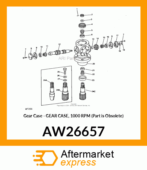 Gear Case - GEAR CASE, 1000 RPM (Part is Obsolete) AW26657
