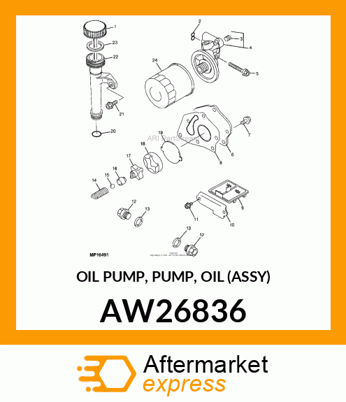 OIL PUMP, PUMP, OIL (ASSY) AW26836