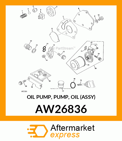 OIL PUMP, PUMP, OIL (ASSY) AW26836