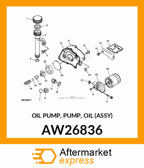 OIL PUMP, PUMP, OIL (ASSY) AW26836