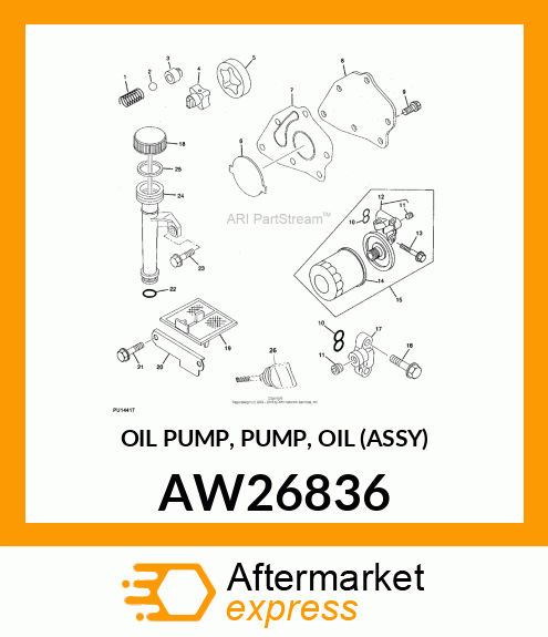 OIL PUMP, PUMP, OIL (ASSY) AW26836