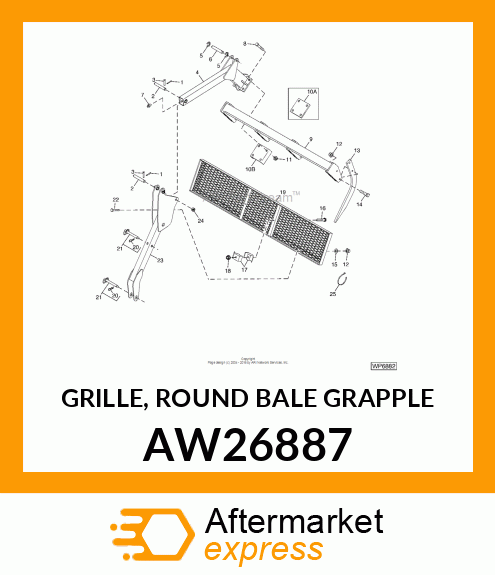 GRILLE, ROUND BALE GRAPPLE AW26887