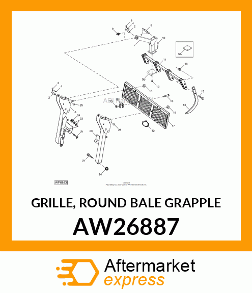 GRILLE, ROUND BALE GRAPPLE AW26887