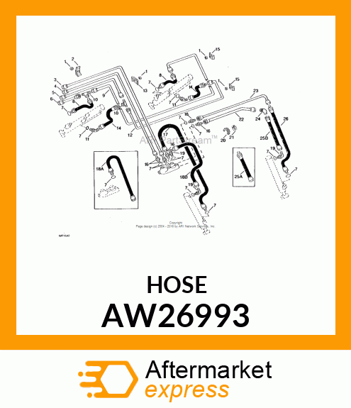 HOSE, HYDRAULIC (9.52 X 450 MM) AW26993