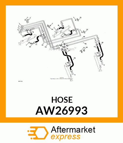 HOSE, HYDRAULIC (9.52 X 450 MM) AW26993