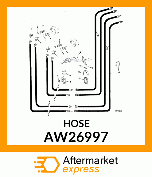 HOSE, HYDRAULIC (9.52 X 1450 MM) AW26997