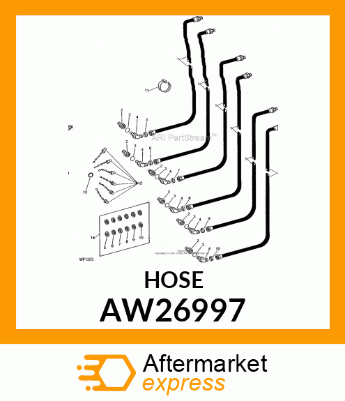 HOSE, HYDRAULIC (9.52 X 1450 MM) AW26997