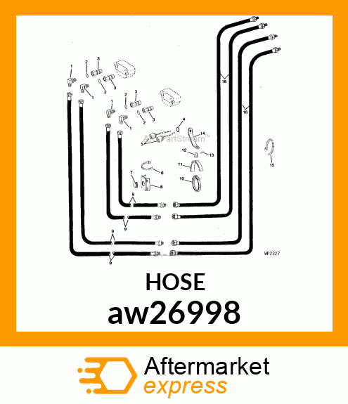 HOSE, HYDRAULIC (9.52 X 2100 MM) aw26998