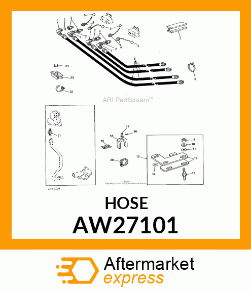 Hydraulic Hose - HOSE, HYDRAULIC (9.52 X 3150 MM) AW27101