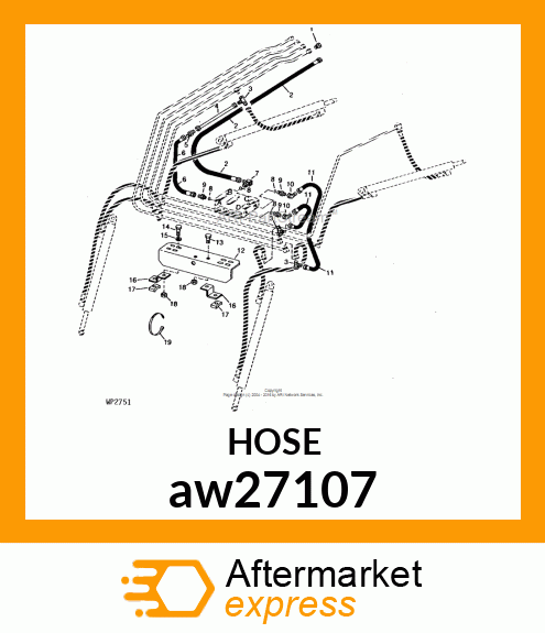 HOSE, HYDRAULIC (9.52 X 750 MM) aw27107