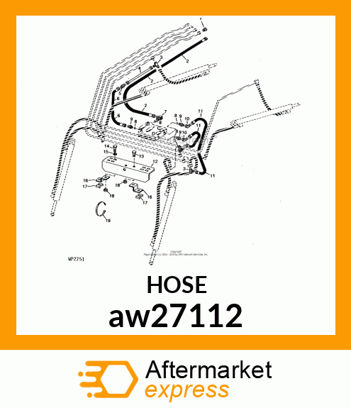 HOSE, HYDRAULIC (9.52 X 1500 MM) aw27112