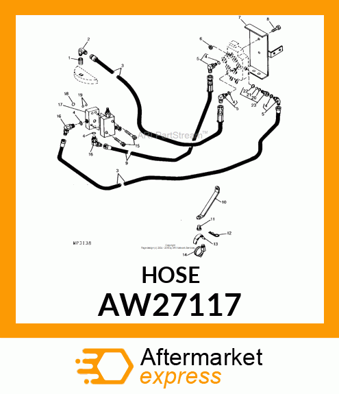 HOSE, HYDRAULIC (9.52 X 2500 MM) AW27117