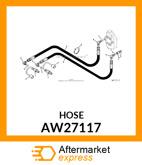 HOSE, HYDRAULIC (9.52 X 2500 MM) AW27117