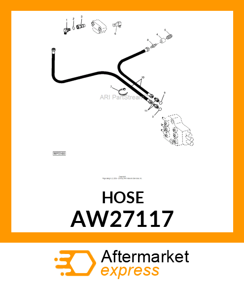 HOSE, HYDRAULIC (9.52 X 2500 MM) AW27117