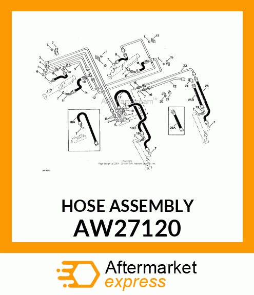 HOSE, HYDRAULIC (9.52 X 765 MM) AW27120