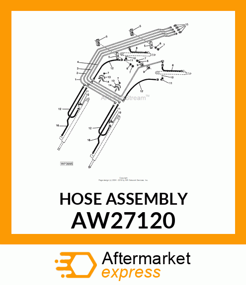 HOSE, HYDRAULIC (9.52 X 765 MM) AW27120