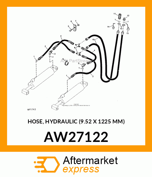 HOSE, HYDRAULIC (9.52 X 1225 MM) AW27122