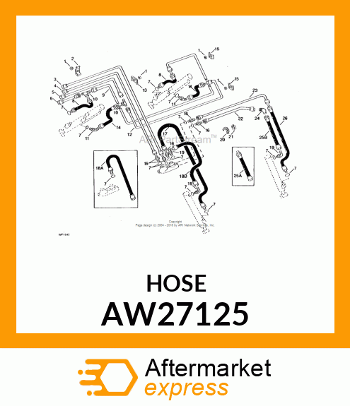 HOSE, HYDRAULIC (9.52 X 750 MM) AW27125