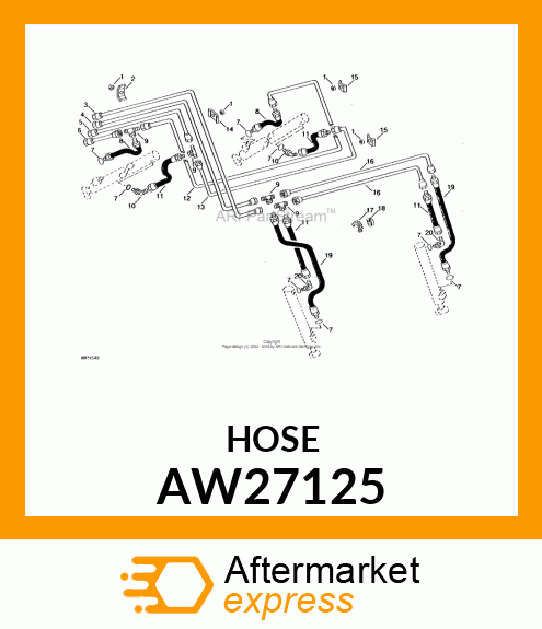 HOSE, HYDRAULIC (9.52 X 750 MM) AW27125