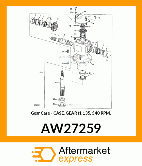 Gear Case - CASE, GEAR (1:135, 540 RPM, AW27259