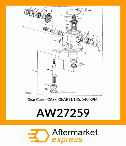 Gear Case - CASE, GEAR (1:135, 540 RPM, AW27259