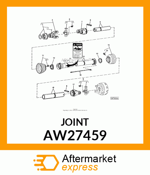 UNIVERSAL JOINT YOKE, YOKE ASSY. 1 AW27459