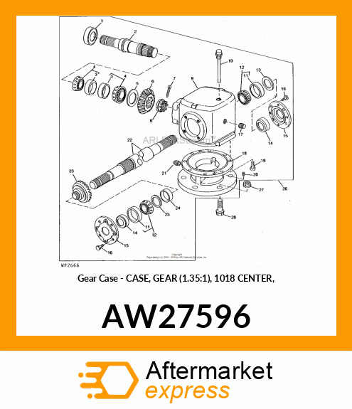 Gear Case - CASE, GEAR (1.35:1), 1018 CENTER, AW27596