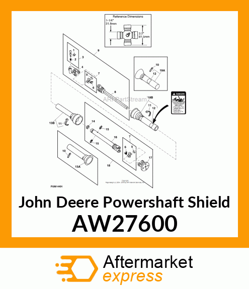 POWERSHAFT SHIELD W/BEARINGS AW27600