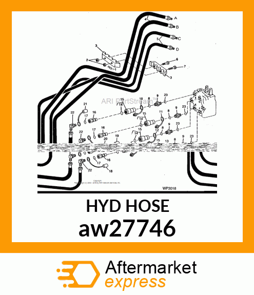 HOSE, HYDRAULIC (9.52 X 1900 MM) aw27746