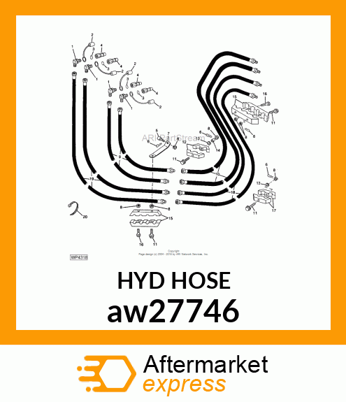 HOSE, HYDRAULIC (9.52 X 1900 MM) aw27746