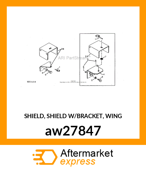 SHIELD, SHIELD W/BRACKET, WING aw27847