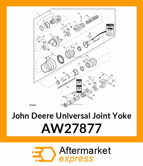 UNIVERSAL JOINT YOKE, YOKE 1 3/4 AW27877