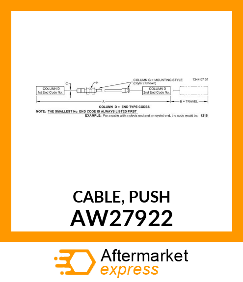CABLE, PUSH AW27922