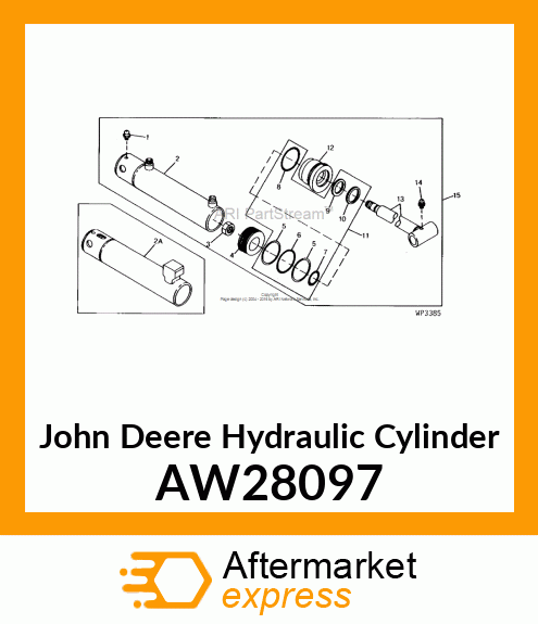 CYLINDER, HYD. LIFT (57.15 BORE) AW28097